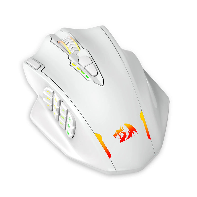 Mouse Gamer Redragon M913 – 16000 DPI, Com Fio & Sem Fio 2.4GHz, Iluminação RGB, Sensor Óptico, 16 Botões Programáveis, Preto/Branco