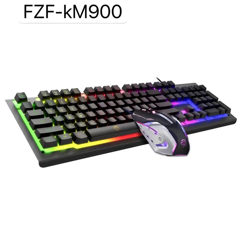 Kit Gamer KM900 – Teclado e Mouse USB com LED RGB