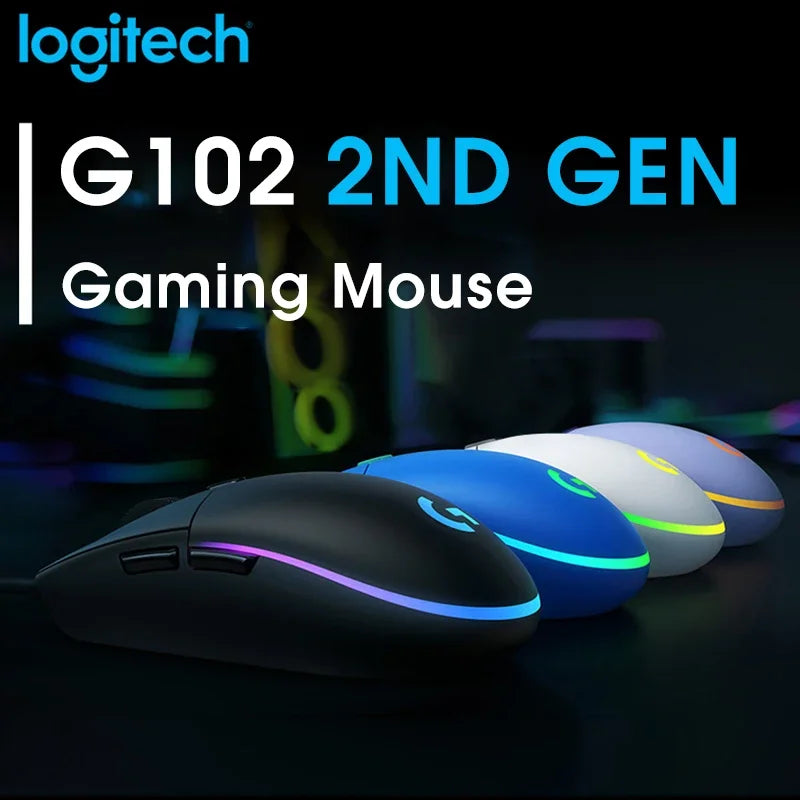 Logitech G102/G304 – Mouse Gamer (RGB, Wired/Wireless, USB, Design Ergonômico e Botões Laterais)