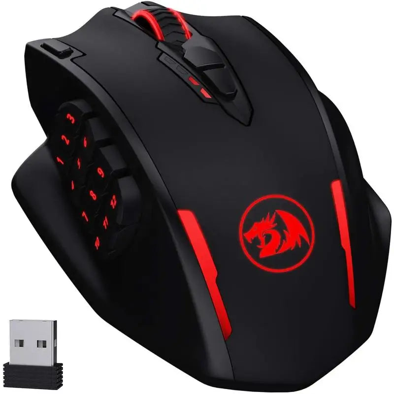 Mouse Gamer Redragon M913 – 16000 DPI, Com Fio & Sem Fio 2.4GHz, Iluminação RGB, Sensor Óptico, 16 Botões Programáveis, Preto/Branco