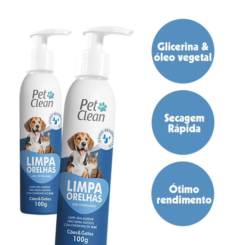 Kit de Higiene Clean Pet para Banho Seco - Limpeza Completa para Cães e Gatos