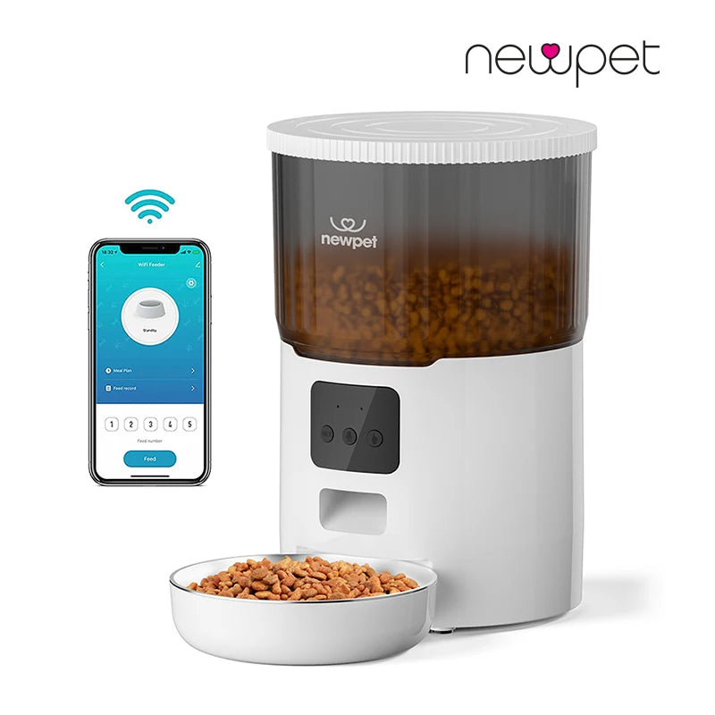 Alimentador Automático Smart WiFi Newpet – Dispensador de Ração para Gatos e Cães