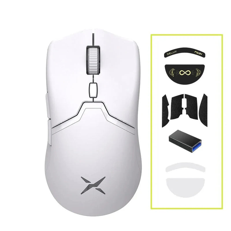 Delux M800 PRO – Tri-Mode Wireless Gaming Mouse (PAW3395, 26.000 DPI, Huano Pink Switches)