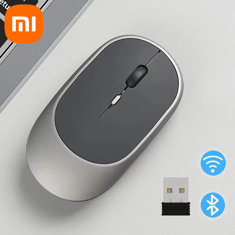 Mouse Sem Fio Ergonômico Xiaomi – Conectividade Bluetooth e 2.4G, Cliques Silenciosos, DPI Ajustável, USB Recarregável para Jogos e Escritório