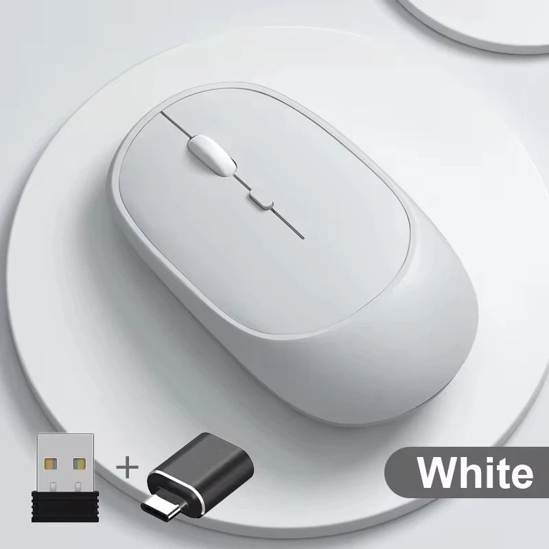 Mouse Sem Fio Ergonômico Xiaomi – Conectividade Bluetooth e 2.4G, Cliques Silenciosos, DPI Ajustável, USB Recarregável para Jogos e Escritório