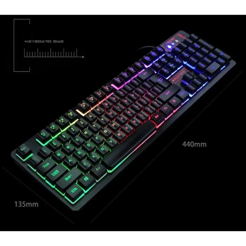 Kit Teclado Mouse Gamer Evolut Rgb Led Usb 2400 Dpi Para Jogos