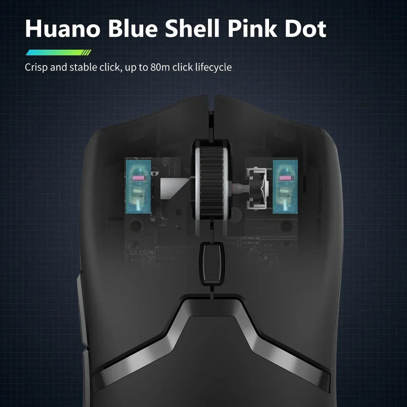 Delux M800 PRO – Tri-Mode Wireless Gaming Mouse (PAW3395, 26.000 DPI, Huano Pink Switches)