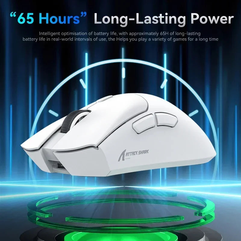 Attack Shark R1 – Mouse Gamer Tri-Mode com Macro (PAW3311, 18.000 DPI, 1.000Hz)