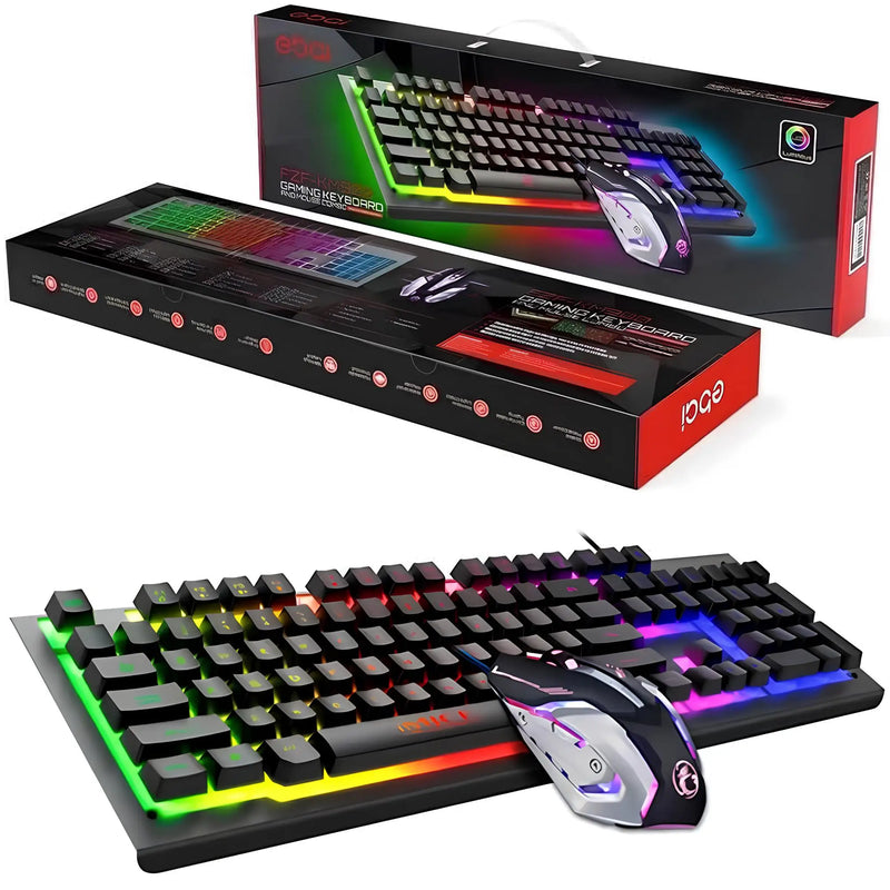 Kit Gamer KM900 – Teclado e Mouse USB com LED RGB