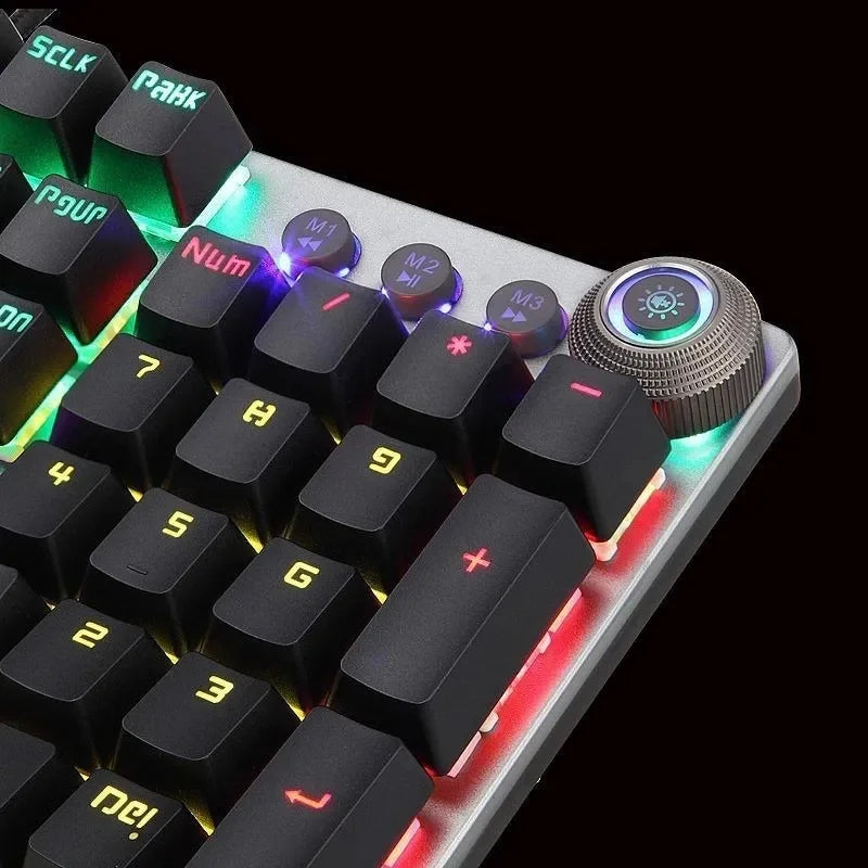 Teclado Gamer Mecânico F2058 – Metal, USB e Iluminação RGB