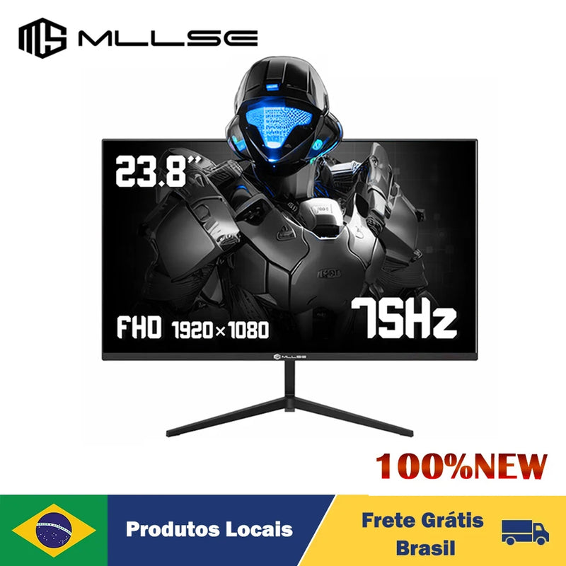 Monitor MLLSE 23,8" IPS Full HD – 75Hz, Entrada VGA, Ideal para Jogos e Computadores de Mesa